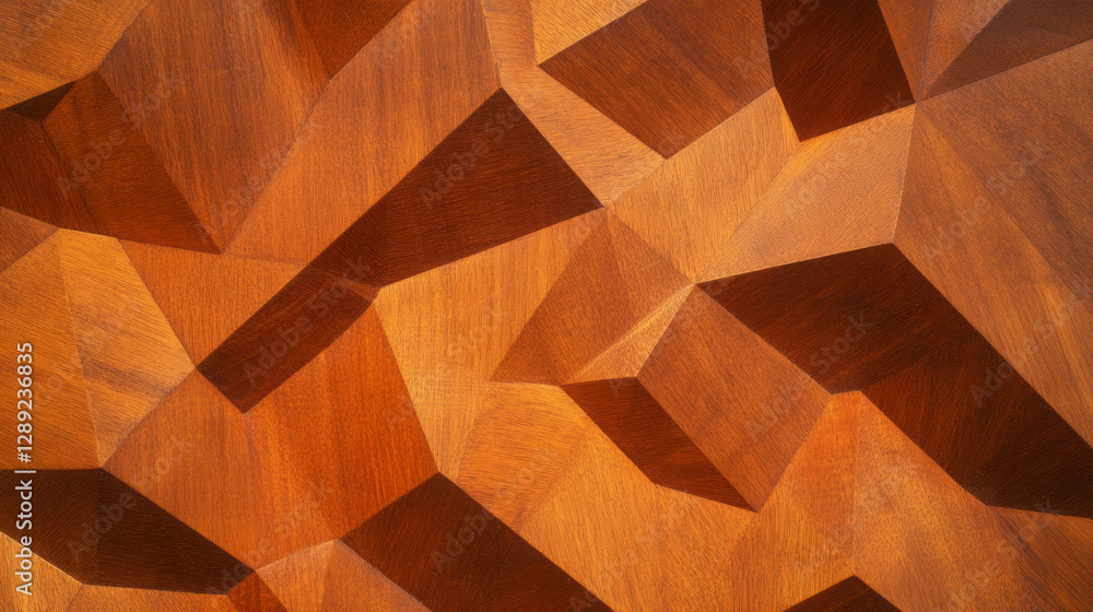 Poster geometric patterns in carved wood texture for artistic design