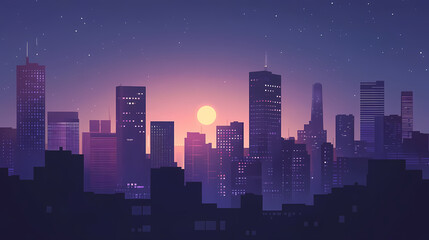 Ai-powered futuristic cityscape at nigh. AI-Powered Cityscape. Illustration