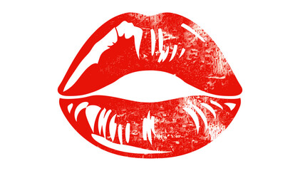 Vector red kiss imprint isolated on transparent background, lip stamp, kiss mark, love symbol, lips, red imprint, graphic design, isolated on clear backdrop, kiss print