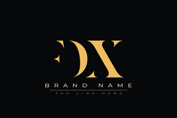 FDX abstract letter logo design. This logo is designed by three abstract letters.