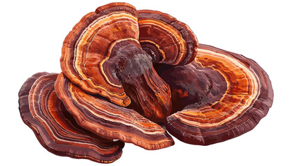 Medicinal fungi, vector reishi mushroom, Ganoderma lucidum, organic mushroom, herbal fungus, mycology art, healing fungi, superfood mushroom, botanical illustration