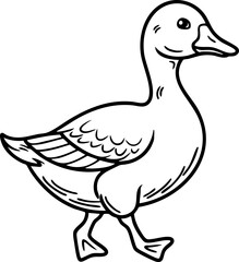 Obraz premium Vector Illustration of a Delightful Duck Walking, Ideal for Children's Themes and Educational Materials