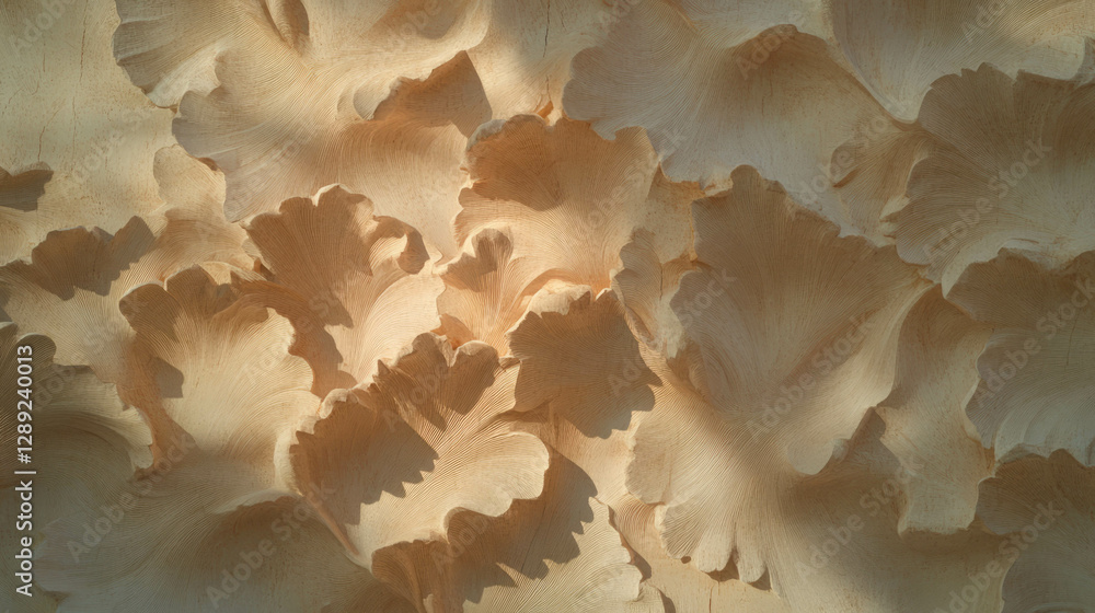 Poster intricate wood texture with fine engravings and soft shadows for design projects