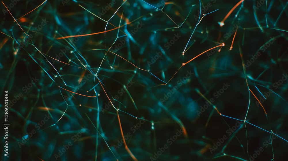 Poster Abstract wood texture with loose strings and dark background for creative design