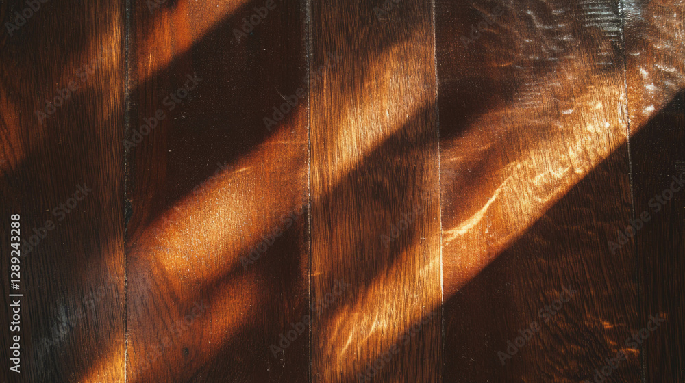 Poster sunlit wooden texture with bright highlights and plucked strings patterns