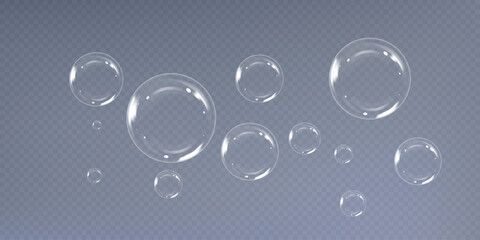 Rainbow Reflections: Realistic Soap Bubbles Collection.