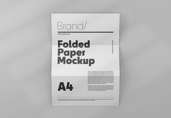 Folded A4 Paper Mockup