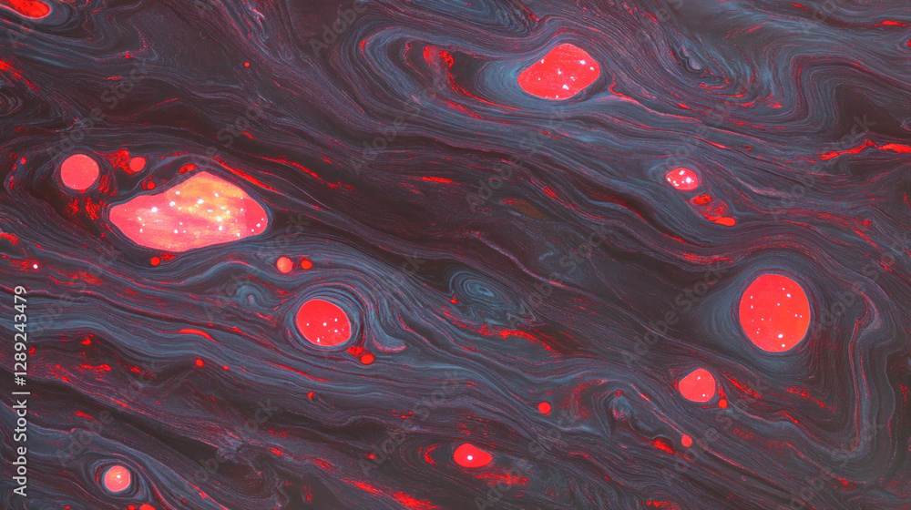 Fototapete Abstract wood texture with pulsating red light for creative design and background use