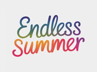 Naklejka premium Endless Summer text design with vibrant gradient colors
