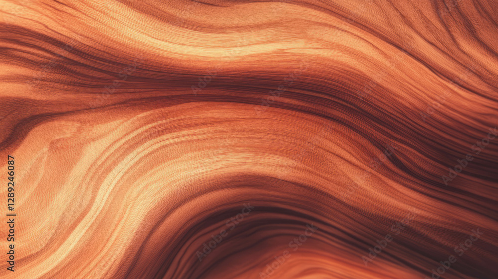 Poster artistic wooden texture with fine dark lines and flowing patterns