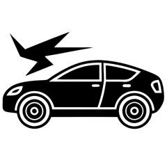 Electric Car Icon Set Vector Art Illustration for Eco-Friendly Transportation and Automotive Design