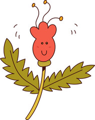 Simple orange flower vector illustration