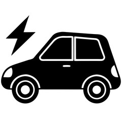 Electric Car Icon Set Vector Art Illustration for Eco-Friendly Transportation and Automotive Design