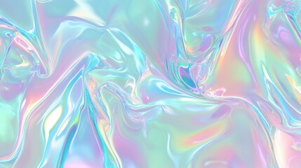 Iridescent pastel waves creating a mesmerizing abstract background