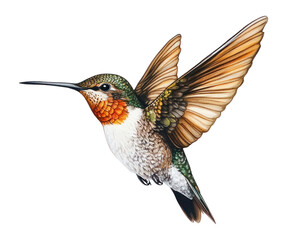 Fototapeta premium PNG Hummingbird illustration flight wildlife.