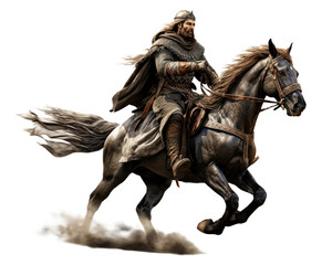 Fototapeta premium Medieval warrior berserk Viking horse mammal animal.