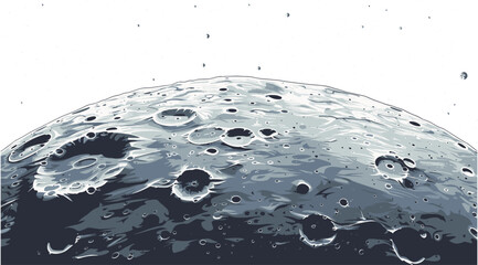 Vector moon surface, lunar craters, space texture, celestial landscape, astronomy design, cosmic scenery, extraterrestrial ground, planetary geology, space science, night sky © aura studio