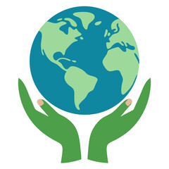 Hands Holding Earth Environmental Protection Icon Vector Art Illustration Design