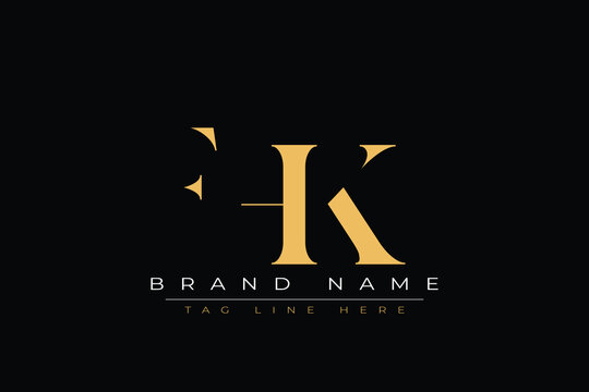 FHK abstract letter logo design. This logo is designed by three abstract letters.