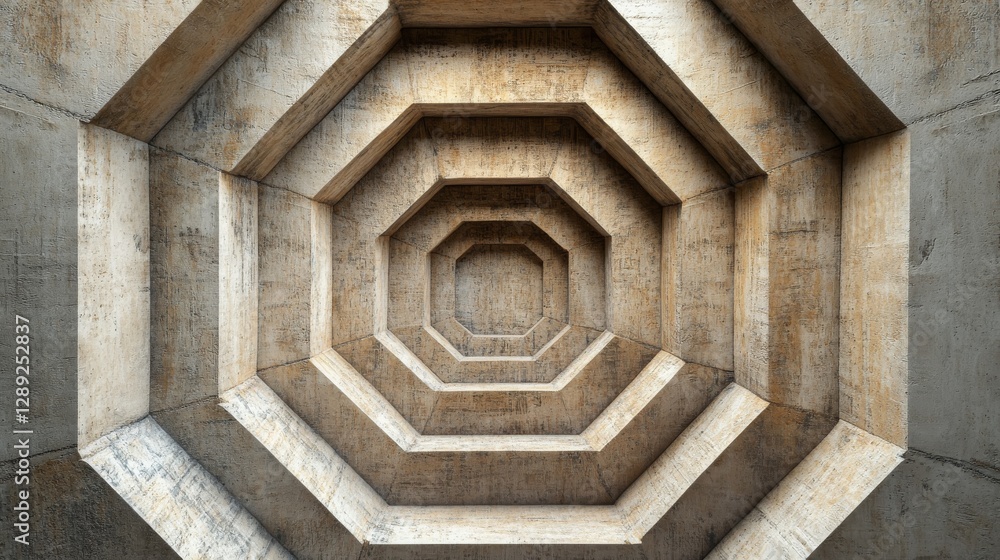 Poster an interesting geometric structure made from concrete provides a pattern