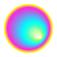 Obraz premium Isolated Gradient Shape. Holographic Blob For Collage. Abstract Element on Transparent Background. Cutout. Rainbow Colors: Yellow, Pink, Blue And Purple. 