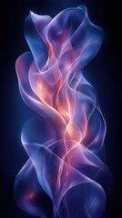 Obraz premium Ethereal Flow of Colorful Light on a Dark Background