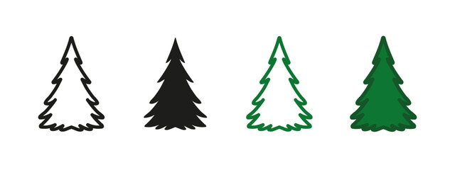 Pine tree icon. Forest and nature symbol. Evergreen spruce vector illustration. Wilderness and outdoor pictogram. Coniferous foliage and natural environment concept.