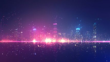 Fototapeta premium High speed abstract of motion light for background. Metropolis of Light Beams. Illustration