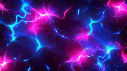 Electrifying Plasma Dance: Glowing neon lines intertwine in a mesmerizing cosmic ballet of vibrant pink and electric blue energy, creating a futuristic, otherworldly spectacle.