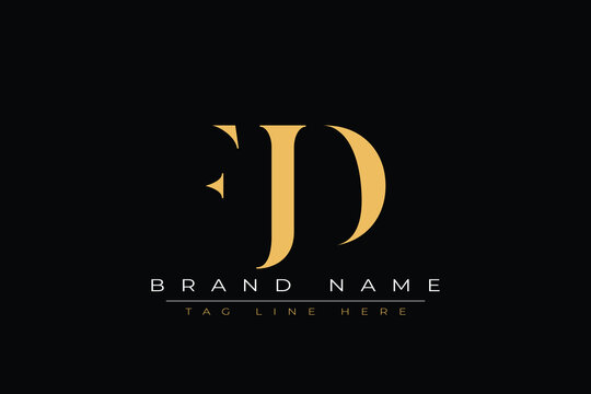 FJD abstract letter logo design. This logo is designed by three abstract letters.