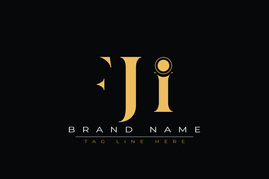 FJI abstract letter logo design. This logo is designed by three abstract letters.