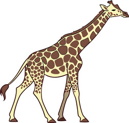 Naklejka premium Minimalist Giraffe Vector Illustration. Simple and Beautiful