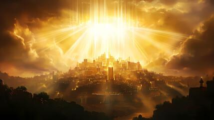 Fototapeta premium new jerusalem god heaven city