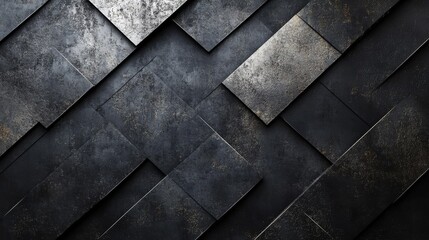 Abstract view of metallic tiles arranged in a pattern