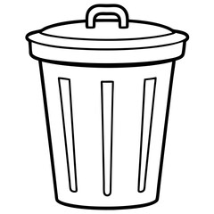 Trash Bin Icon – Waste Management Vector Art Illustration Design for Cleanliness and Recycling