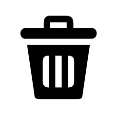 Trash Bin Icon – Waste Management Vector Art Illustration Design for Cleanliness and Recycling