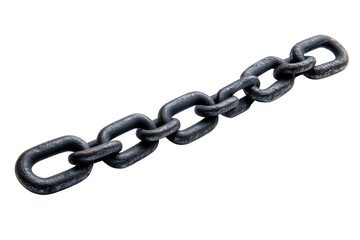 Obraz premium black metal chain with strong links isolated png transparent cutout