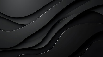 Obraz premium Abstract Dark Waves: A mesmerizing interplay of deep black shades and smooth curves creating a captivating visual experience. The subtle gradient adds depth and mystery.