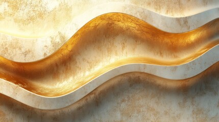 Obraz premium Golden Waves Abstract Design Displaying Texture and Luxurious Color Elements