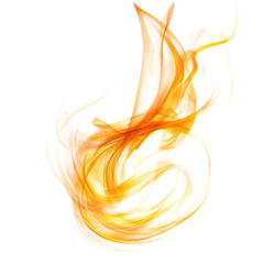 Fototapeta premium Swirling Yellow and Orange Flame Isolated on Transparent Background