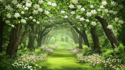 Obraz premium Flowers in fresh green Spring woods.