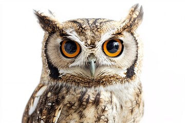 Obraz premium Majestic Owl Sitting Calmly with Large, Bright Eyes