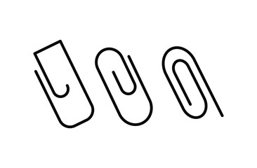 Vector paper clip icon. attach file icon paper clip symbol in edible stroke, outline, and solid styles. flat illustration of vector icon on white background. Eps file 20.
