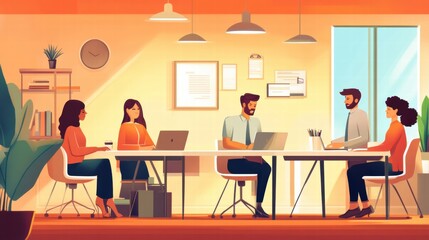 Fototapeta premium Professionals Solving Problems in Office Collaboration