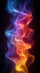 Obraz premium Colorful Abstract Waves of Light Flowing in Cosmic Darkness