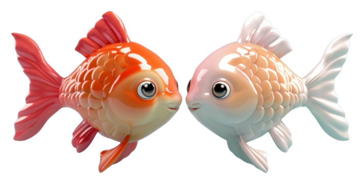 PNG 3d Pisces goldfish animal representation. - Powered by Adobe