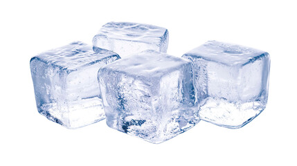 Obraz premium Pile of ice cubes isolated on transparent background , cooling drinks clipart