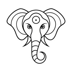 elephant head formed with spiral patterns 
