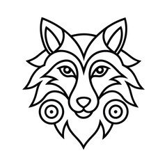 wolf head formed with spiral patterns