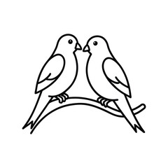 two lovebirds perched on a branch